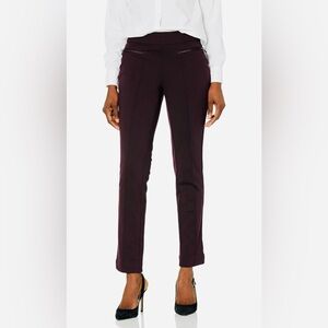 BNWT Rafaella Ponte Knit Slim Leg Pant Comfort Fit in Deep Vintage Wine Color